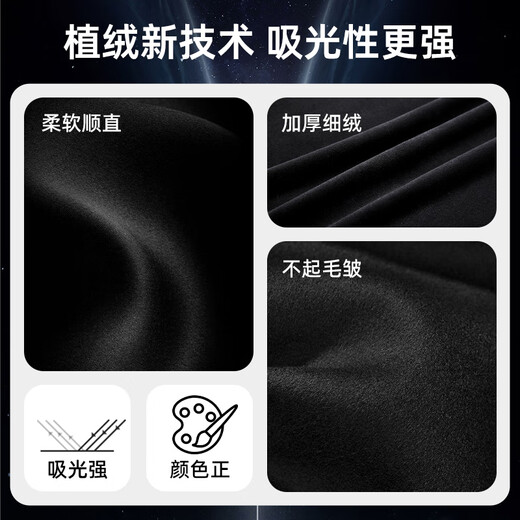 LATZZ 3*3 meters black background cloth flocking cloth shooting photography curtain keying cloth solid color thickened light-absorbing cloth blackout velvet cloth studio photography background cloth black cloth