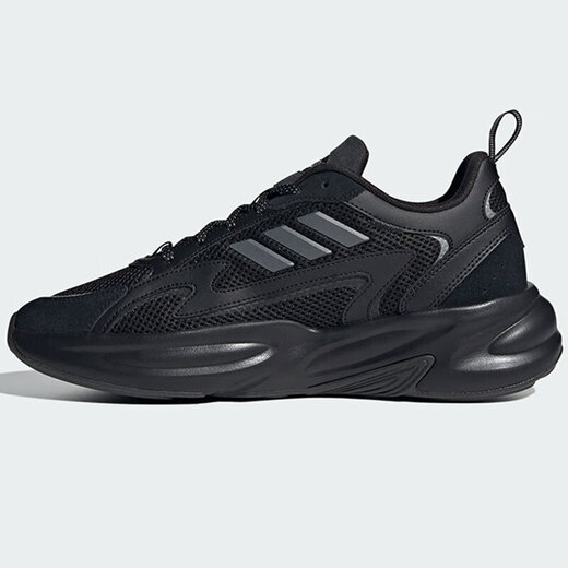 Adidas running shoes men's shoes women's shoes 2025 summer new retro thick-soled height-enhancing dad's shoes casual shoes cushioning sports shoes JI1585 black 44