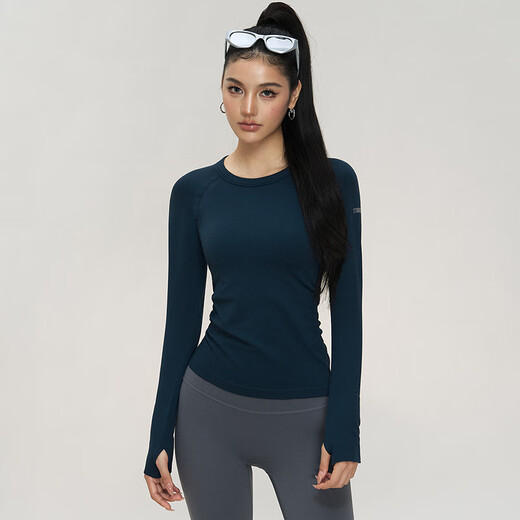 LULULMCCTN yoga short-sleeved T-shirt women's sports running slimming Pilates professional training breathable fitness top ebony purple M