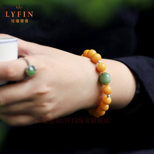 La Yun Feiyin natural collection-grade beeswax bracelet, antique old beeswax, European return presbyopia wax bracelet, female jasper cat eye collection beeswax (with certificate, 72-hour quality inspection and delivery)