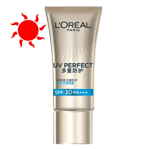 L'Oreal sunscreen multi-protection essence core isolation cream 80ml face and body men and women military training outdoor fishing waterproof and sweat-proof UV SPF30PA+++