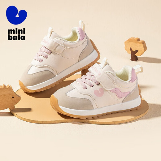 Mini Balabala baby toddler shoes for boys and girls, 2025 autumn new children's shoes, outdoor casual shoes, pink color 25, inner length 165