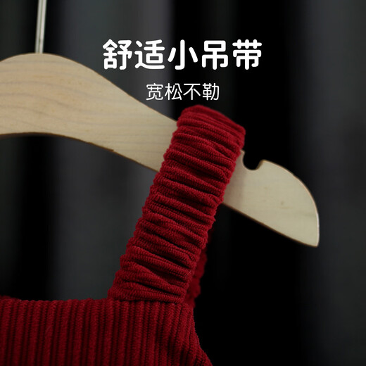 优奇女童连衣裙套装秋冬款加绒两件套儿童公主拜年服周岁女宝宝礼服裙