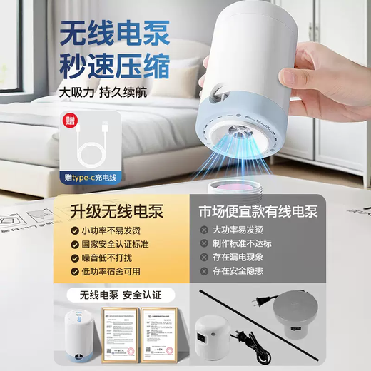 Yusenyi Vacuum Compression Bag Thickened Storage Bag Quilt Special Artifact Clothes Down Jacket Clothing Wireless Pump Pumpless Set (Suitable for users with pumps at home) 1 Combination of 4 packs (2 medium three-dimensional - 2 small) travel recommendations