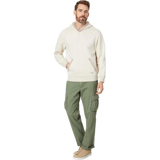 UGG men's sweatshirt warm and comfortable cotton blend daily casual hoodie simple Caribou Heather one size |SM