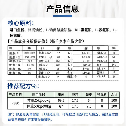 Chuanshi P380 8% Medium Pig Premix Pig Feed Medium Pig Net Weight 20kg Pig Feed Beinong Chuanshi 20kg