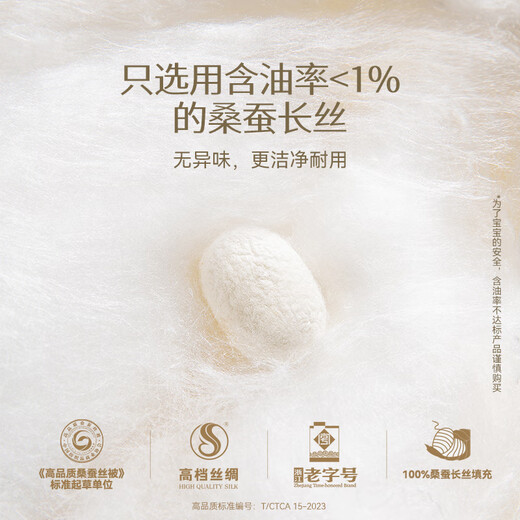 SILKUEEN baby summer cool quilt mulberry silk quilt 100% mulberry silk kindergarten baby handmade mother-in-law quilt core air-conditioning quilt 120*150cm Nordic style 1Jin Jin is equal to 0.5kg high-quality mulberry silk net weight