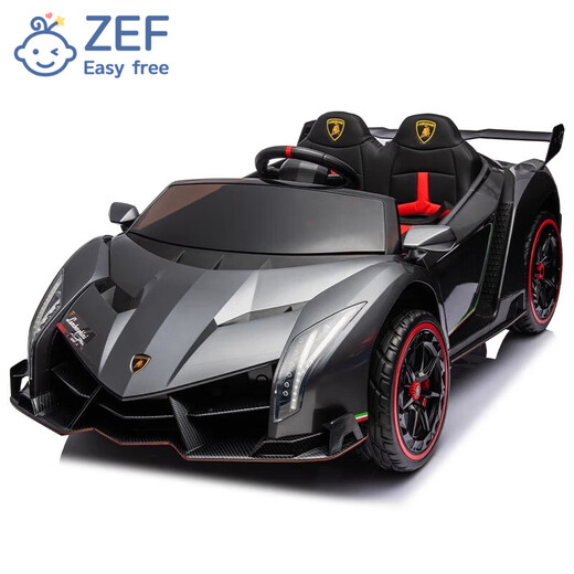 EZF Lamborghini children's electric car four-wheel sports car remote control male and female children's first birthday gift painted red