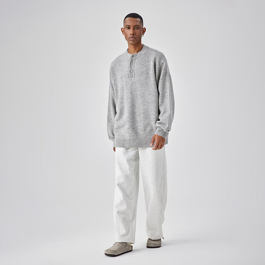 BODYDREAM Henry Neck Sweater Men's Winter Machine Washable Sweater Lazy High-end Neutral Style Knitted Sweater