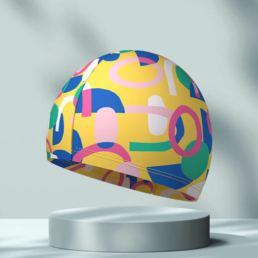 Xianzheyi Children's Cloth Cap Swimming Cap for Boys and Girls New Cartoon Cute High Elasticity Comfortable Breathable Children and Students Children's Cloth Cap + Nose Clip Earplugs Style Notes