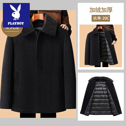 Playboy Dad Winter Jacket 2025 New Removable Thickened Down Jacket for Middle-aged and Elderly Men's Cotton Clothes Grandpa Cotton Clothes 811 Black Down Liner Removable Liner L 175 100Jin Jin is equal to 0.5kg -120Jin Jin is equal to 0.5kg Wear