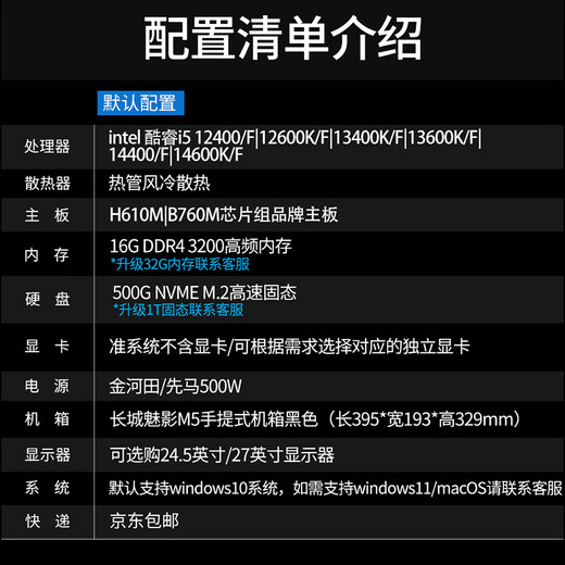 Deep Graphics i5 14600KF/T1000 Designer Black Apple Video Editing Graphic Drawing Esports Game Office Desktop Full Set DIY Assembly Mini Portable Computer Host Hot Selling T400 4G Professional Graphics Card Single Host i5 14600K/F/500G/16G