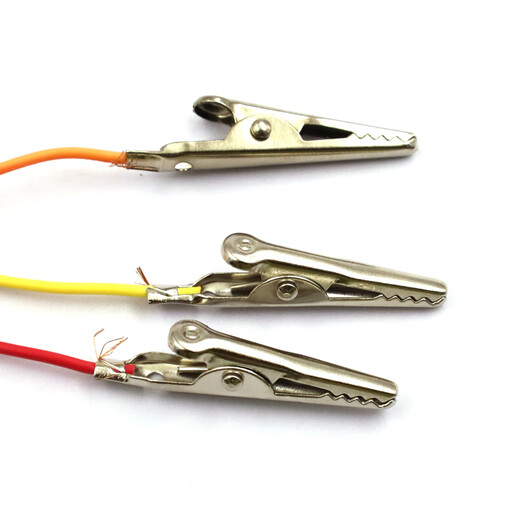 Dafuri Colorful Dupont Cable with Alligator Clip Dupont Male and Female Head to Alligator Clip Wire Test Clamp Wire Connecting Wire Male Dupont Head Medium Clip 30CM (10 Strips 1 Bundle)