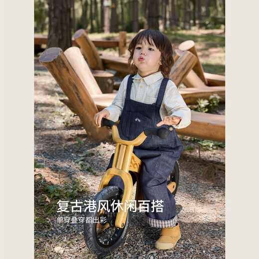 Zuoyou Wugang Qingfeng Autumn pure cotton antique embroidered shirt children's long-sleeved shirt clear sky blue ready stock 80 cm