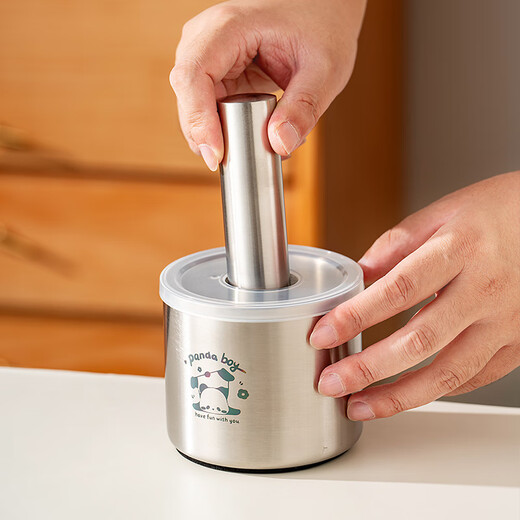 Jingtao 304 stainless steel garlic press household manual garlic press and garlic paste artifact Chinese medicine grinding and mashing jar LOGO style 304 masher