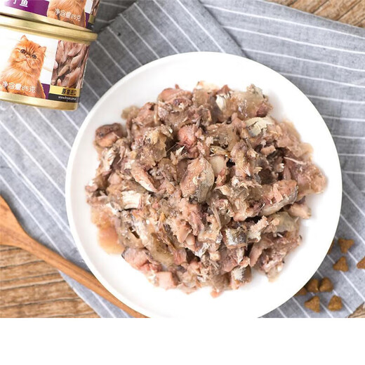 LISM R&F fresh cat cans imported from Thailand, canned white meat cat snacks, wet food for young cats, hydrating, fattening and gills, whole box, brain-boosting name, white body tuna gold cans*24 cans