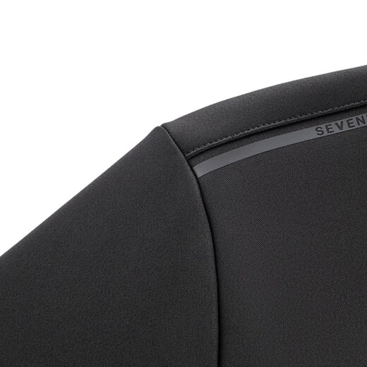 SEVEN outdoor/seamless/high elastic SEVEN easy-care long-sleeved polo shirt men's wool warm lapel T-shirt black L (175/92A)