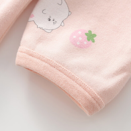 Hongdou children's pure cotton underwear set for boys and girls, autumn clothes, long johns, pajamas, cotton sweater set M1020 meat powder 120