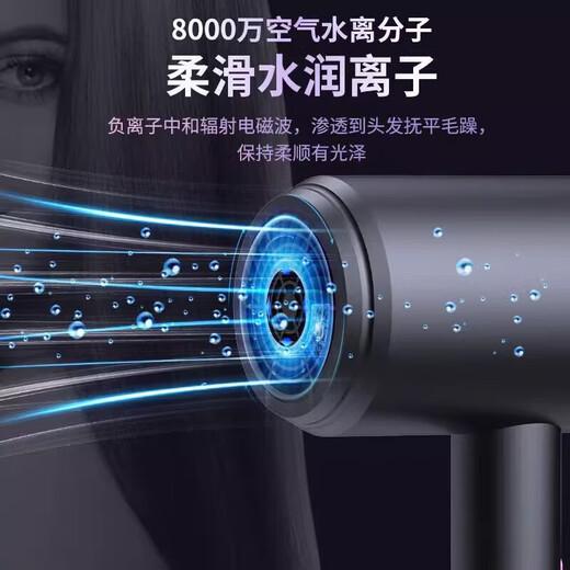 Xiaomi Bai Intelligent Ecological Chain Series Hair Dryer High Power Does Not Hurt Hair Salon Hair Dryer Negative Ion Hammer Hair Dryer Student Home Hair Dryer Hot and Cold Air Blows Hair Gradient Powder 1800w Three-speed Adjustment + Blue Light Negative Ion