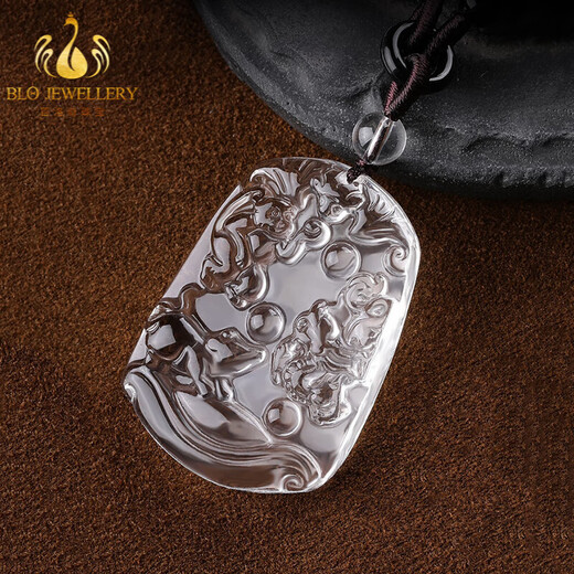 Bailuoqi Brazilian natural white crystal twelve zodiac pendants, monkey, mouse, dragon three-in-one pendant Shen Zichen three-in-one amulet, exquisite lanyard style three-in-one zodiac sign snake, chicken and cow