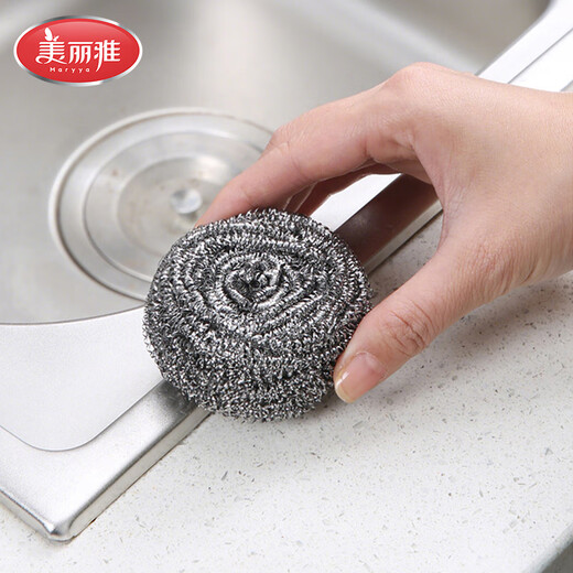 Meliya steel wire ball, special for kitchen dishwashing, not easy to shed chips, remove oil stains, clean iron wire ball, wire brush and pot cleaning ball, Meliya steel wire ball, steel wire rag, 3 pack