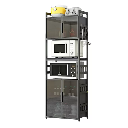 Yusen Yishe layer extreme dining rack 6 simple cabinets dish cabinet kitchen storage rack microwave oven light household cabinet storage living room 6 layers 65 total length 55 width - upper and lower large and small doors available inner diameter 60