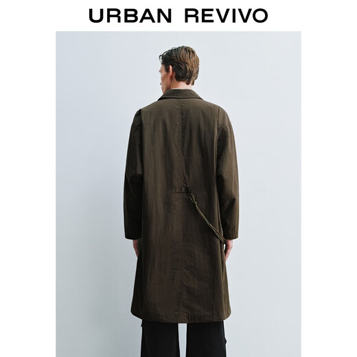 UR2025 new autumn men's amber streamer style contrasting color knotted super loose windbreaker UML150069 coffee brown M (M-L)