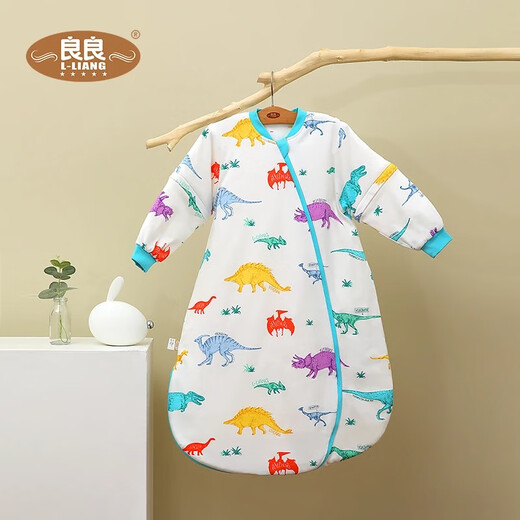 Liangliang (liangliang) baby anti-kick quilt sleeping bag jumpsuit spring and autumn seasons thin toddler split-leg sleeping bag sweat-absorbent and breathable children spring and autumn style suitable for 20-25 C--40G thin quilted-Triassic 80cm length height 85-95cm (reference age group 1-