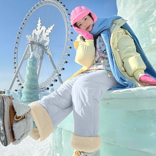 Women's winter new style velvet trousers 2025 down cotton trousers loose and slim outer wear warm pants thickened trousers pink warm plus velvet upgraded model L recommended 111-125 Jin Jin equals 0.5 kg