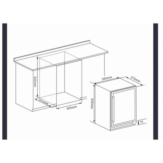 He Jiagong Kamizhe embedded red wine cabinet constant temperature wine cabinet home ice bar dual temperature tea beverage kitchen island cabinet refrigerated cabinet 150U four temperature zone red wine + red wine combination