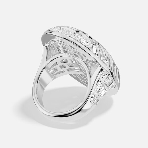 APM Monaco new product personalized maze ring silver and white modern design hand ornaments neutral style avant-garde gift silver size 48