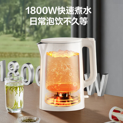 SUPOR 2L large capacity electric kettle kettle boiling kettle electric kettle boiling kettle household smart 304 stainless steel double layer anti-scalding 1800W high power SW-20J01A