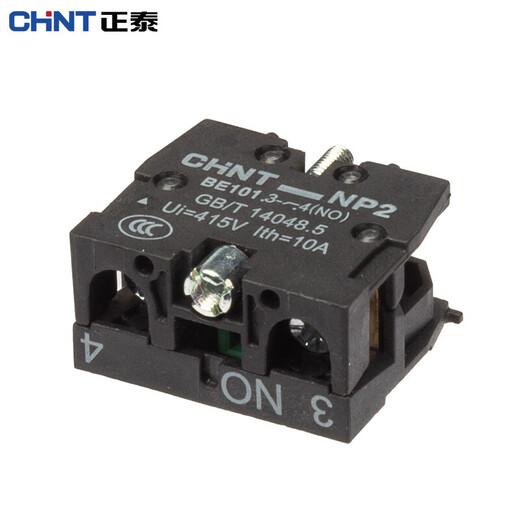 Chint (CHNT) push button switch NP2 series self-reset push-type knob flat knob rotation emergency stop self-locking control mushroom head NP2-BE101 one normally open contact BE101