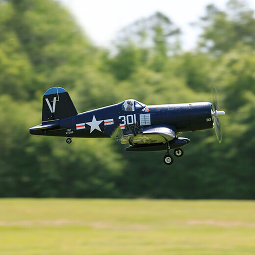 Modèle d'avion télécommandé de la Seconde Guerre mondiale, avion à voilure fixe f4u, simulation d'avion de chasse pirate comme un vrai avion, modèle d'avion télécommandé, modèle d'avion bleu de l'armée de l'air, machine complète RTF (accélérateur gauche) + batterie de secours