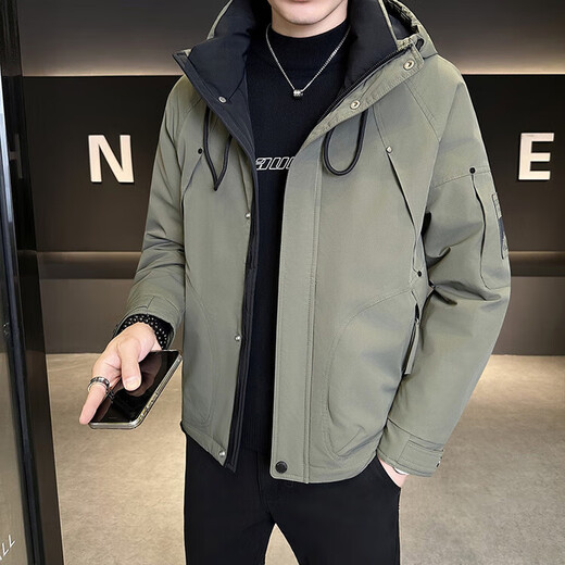 Outdoor men's down jacket winter thickened 2025 new trendy brand high-end cold-proof large size Huangka 4XL