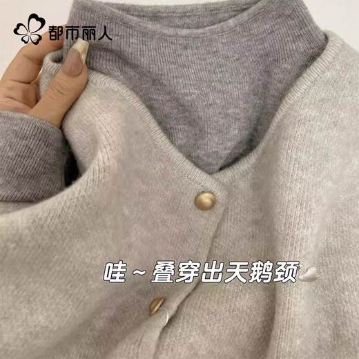 Urban beauty half turtleneck bottoming shirt for women with western style 2025 autumn and winter sweater knitted long-sleeved soft waxy sweater women's top