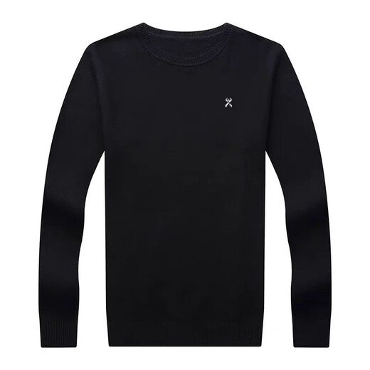 KBXNG Jinba brand cardigan men's round neck sweater men's winter thickened warm knitted bottoming shirt black gray M 165 recommended 115Jin Jin is equal to within 0.5 kg