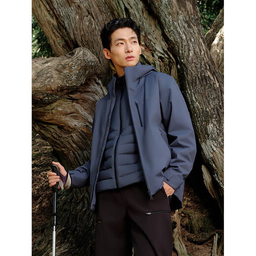 BOSIDENG goose down new outdoor foldable waterproof breathable fishing liner three-in-one assault clothes for men calcium earth brown 7C72 2XL 185_104A