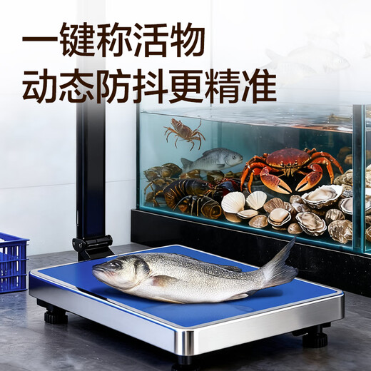 Deli Electronic Scale Commercial Platform Scale Floor Scale 150kg Accurate Weighing 300kg Industrial High-Precision Stall Floor Scale Floor Scale 150Kg Stainless Steel Scale Pan + Stainless Steel Button