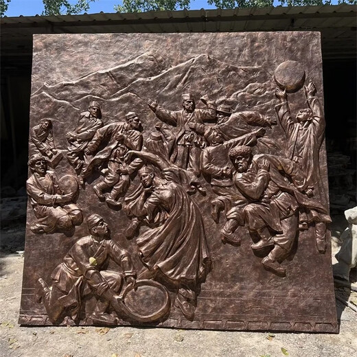 Glass fiber reinforced plastic imitation copper customized relief red cultural forged copper relief campus cultural background wall sandstone character portrait style one