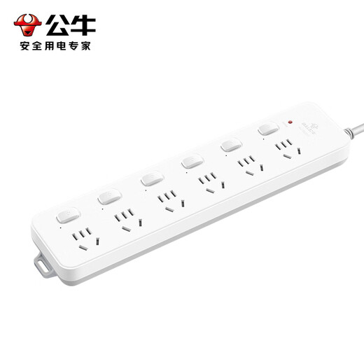 Bull (BULL) super power overload protection new national standard/plug board/plug strip/row plug/terminal board 6-position sub-control total length 3 meters (new national standard) GN-313