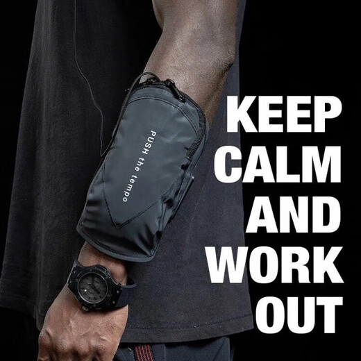 RU FENG Nufeng running mobile phone carrying artifact sports arm bag for mobile phone ultra-thin new outdoor wrist bag for men reflective black suitable for mobile phones within 6.5 inches