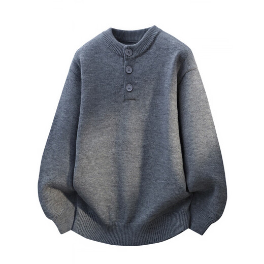 Yinwu Youth Autumn and Winter New Henry Collar Sweater Middle and High School Students Thickened Warm Knitted Sweater Boys Bottom Line Sweater 6313-Black M 90-105Jin Jin is equal to about 0.5 kg