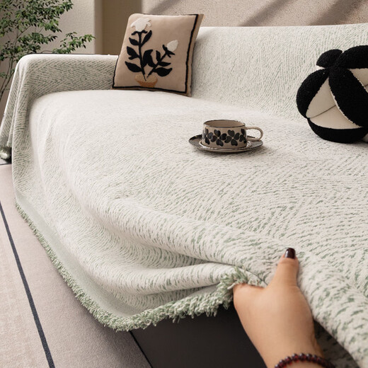 Pupan high-end cotton leprosy four-season sofa cover cloth anti-cat scratch sofa towel sofa cover sofa blanket sofa cushion Yaksi-green Strict quality control, selection of high-quality chenille, baby touch 180x130cm Recommended single seat without armrests Same price