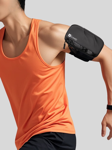 Kaooseen Japan imported quality sports mobile phone bag arm bag continuous cycling mobile phone arm bag men's and women's sports fitness equipment arm black meniscus protection suit (patellar strap pair + arm bag)