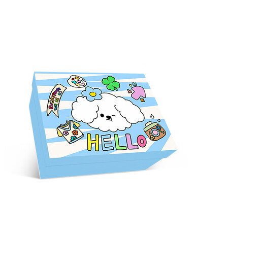 MLB customized ChunkyLiner naked eye 3D old money LQ sweetheart candy puppy macaron non-slip wear-resistant sneakers white powder 36.5 blue puppy gift box