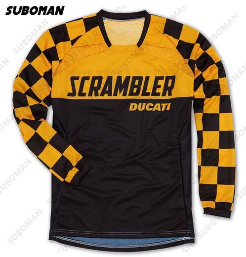 Ducati Summer 2023 Motorcycle Off-Road Riding Suit Downhill Suit Mountain Racing Sports Sun Protection Long Sleeve Yellow S
