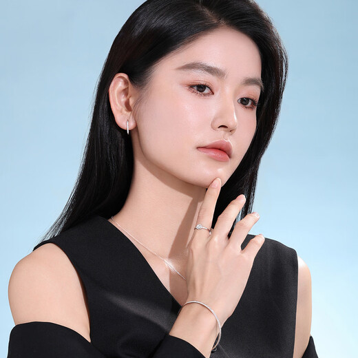 Wanfulong PT950 platinum earrings, platinum earrings, earrings, wheels, a pair of birthday gifts for girlfriend and wife, PT platinum 950, one thing, one certificate, one pair 2.39g