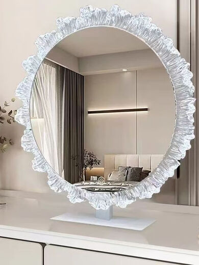 DL Sunflower Acrylic Makeup Mirror with LED Light Integrated Desktop Makeup Mirror Plug-in Model 430 Backlight Plug-in Model Acrylic Water 0 Count 1x1cm