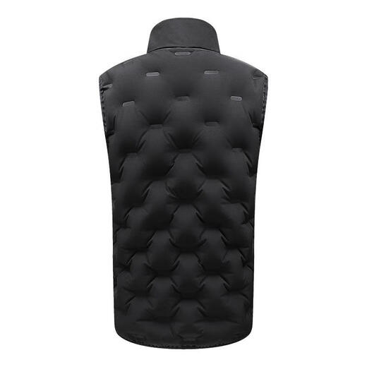 New autumn and winter outdoor riding windproof and rainproof down plus velvet vest warm flow inflatable warm vest for men white M